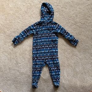 Patagonia Blue and Gray Patterned Fleece Bunting